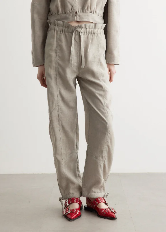 Fresh And Simple Light Melange Suiting Elasticated Waist Pants