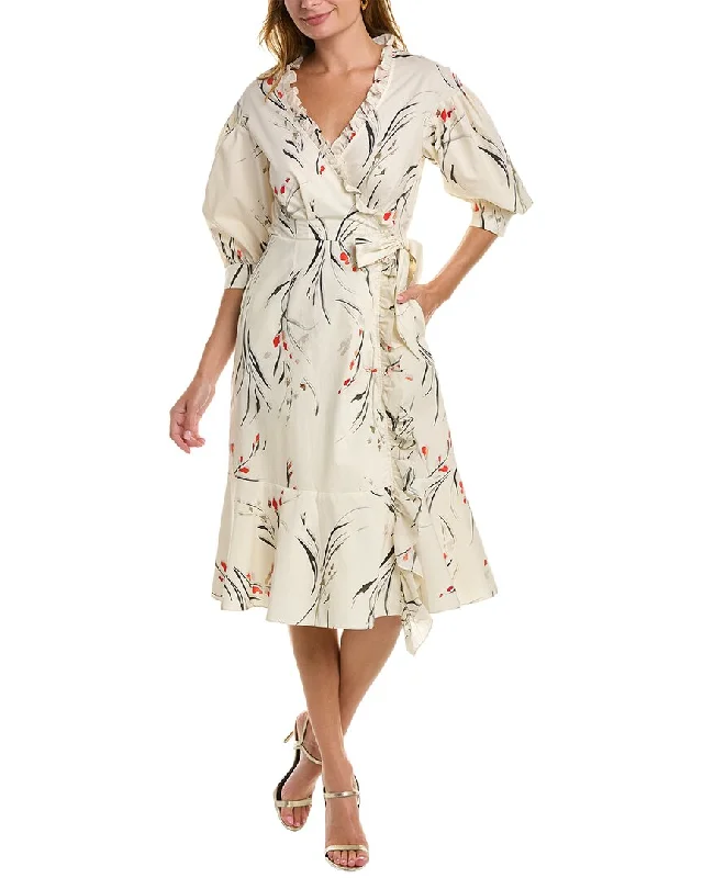 Fashionable Prints Marchesa Notte Printed Wrap Dress