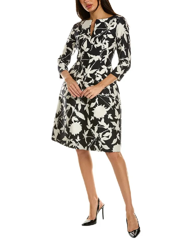 Casual And Comfortable Oscar de la Renta Floral Jacquard Dress