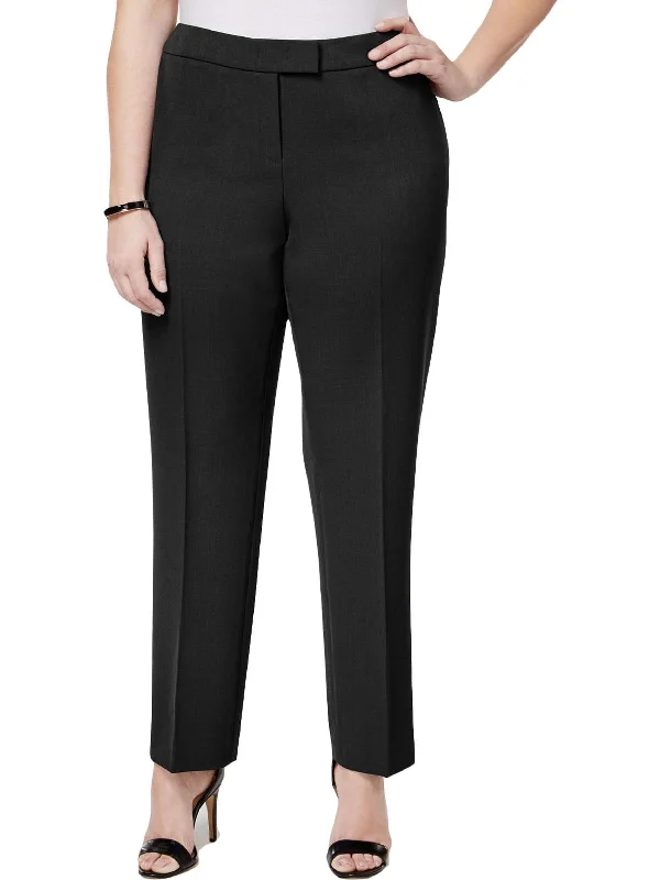 Celebrity Style Plus Womens Ankle Formal Straight Leg Pants