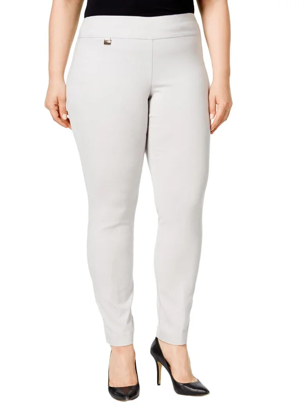 Spiritual Vitality Plus Womens Comfort Waist White Wash Dress Pants