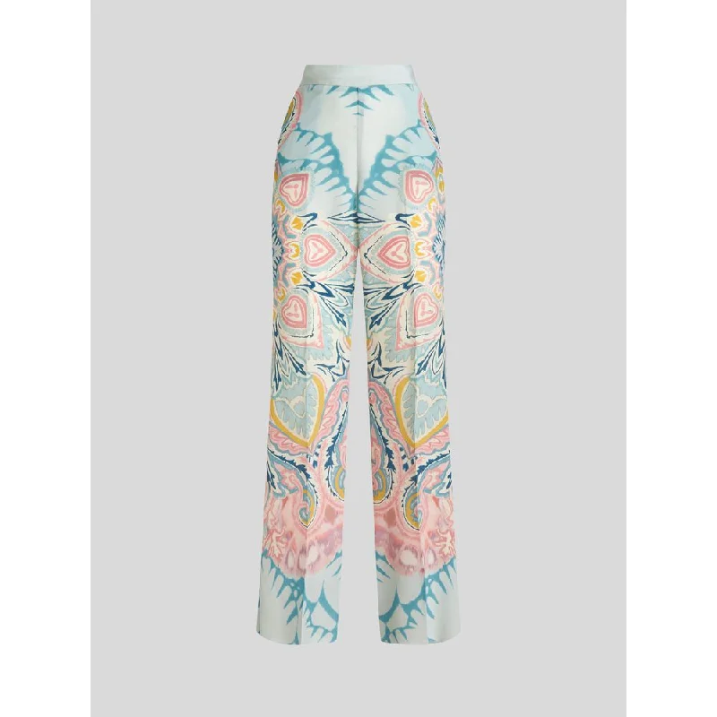 Celebrity Picks Printed Silk Palazzo Trousers