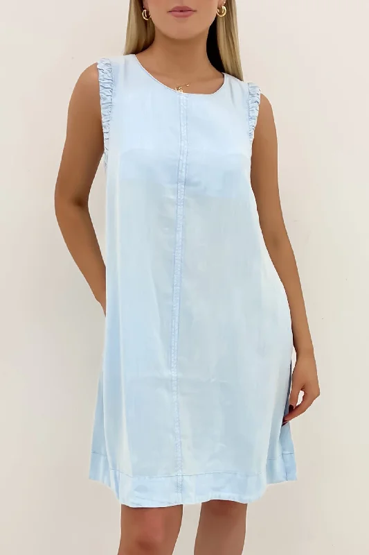 European And American Style Quinn Dress Light Blue