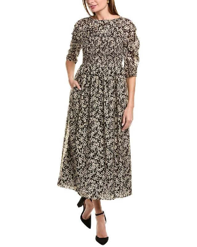 Breathable Design Rebecca Taylor Ruched Osaka Silk-Blend Dress