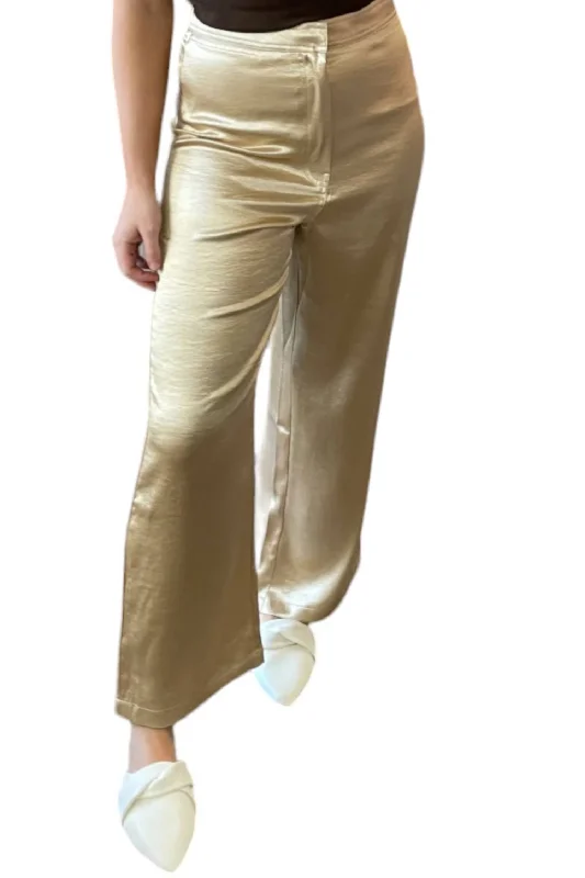 Ethnic Style Satin Pants In Champagne