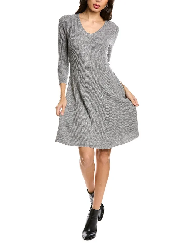 Fashionable And Versatile sofiacashmere A-Line Cashmere Sweaterdress