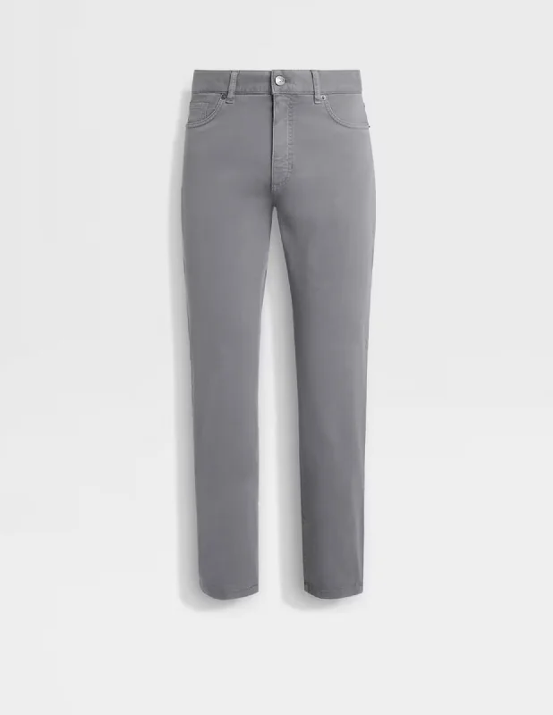 College Style Stretch Cotton Roccia Jean | Light Grey