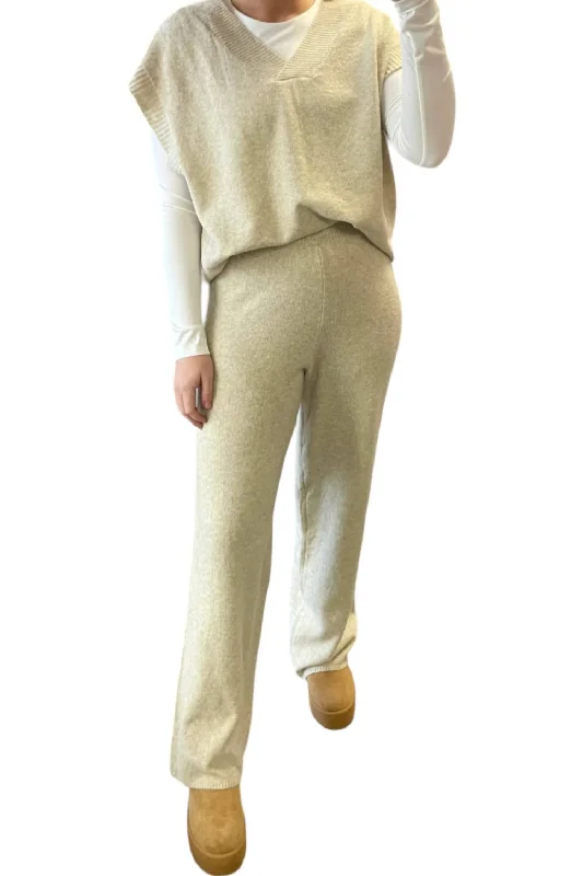 Classic Color Sweater Pants In Oatmeal