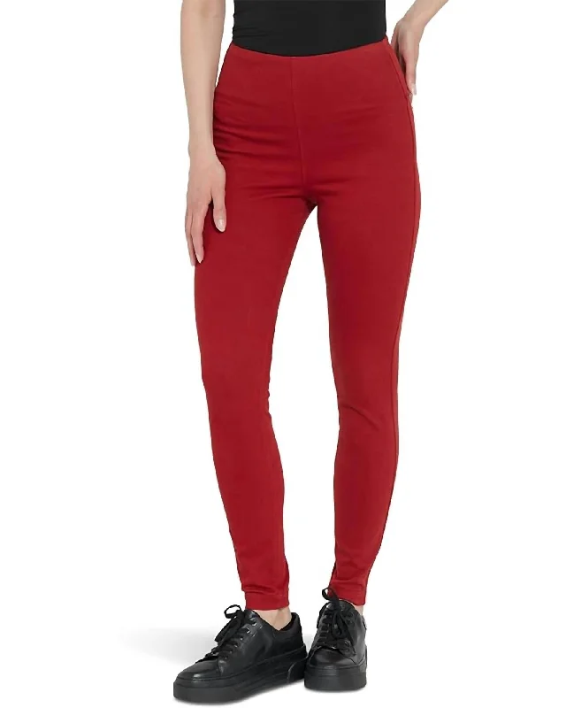 Luxury And Elegant Toothpick Denim Pant In Matte Red