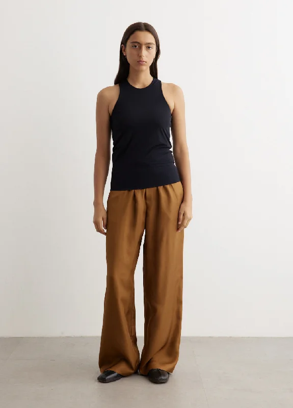 Fashionable And Versatile Wide Leg Silk Trousers