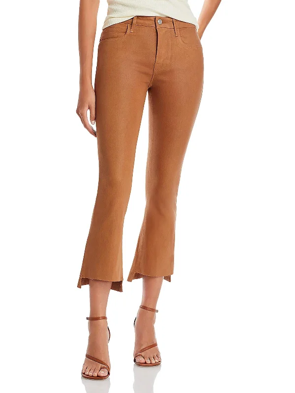 Classic Womens Bootcut Mid-Rise Cropped Pants