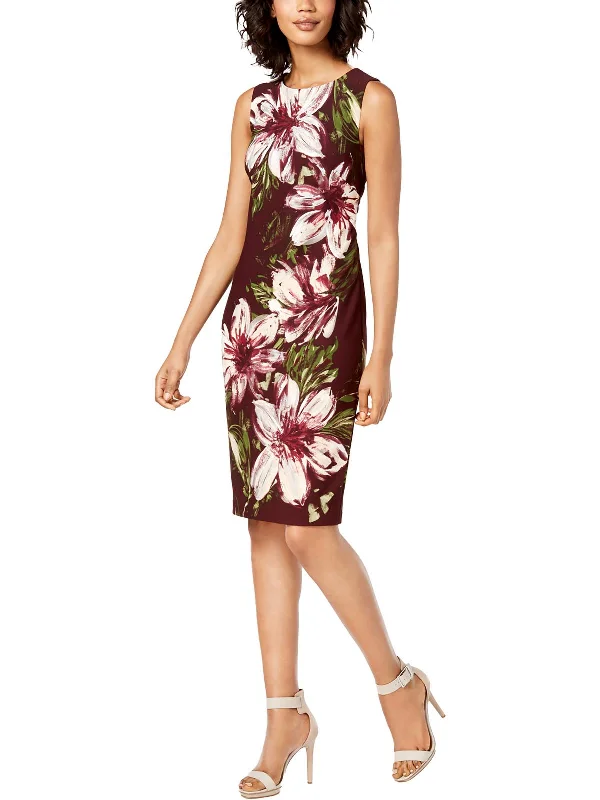 Creative Prints Womens Floral Mini Sheath Dress