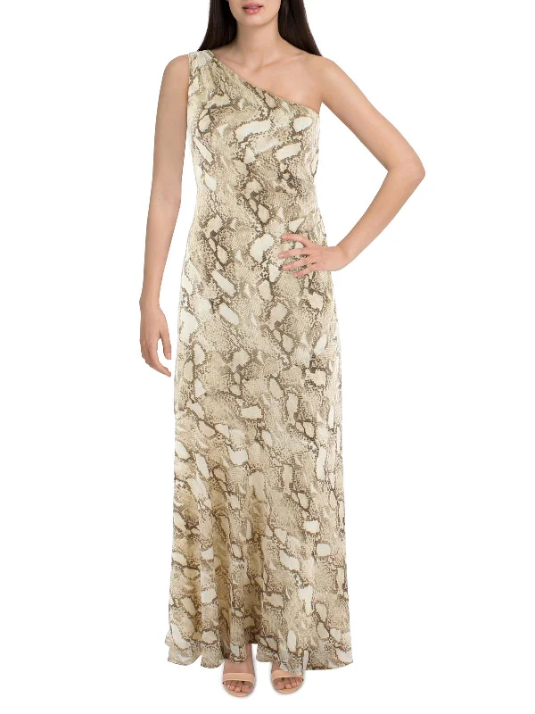 Fashionable And Versatile Womens Georgette Snake Print Evening Dress