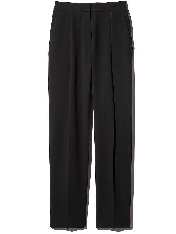 Urban Sense Womens High Rise Pleated Straight Leg Pants