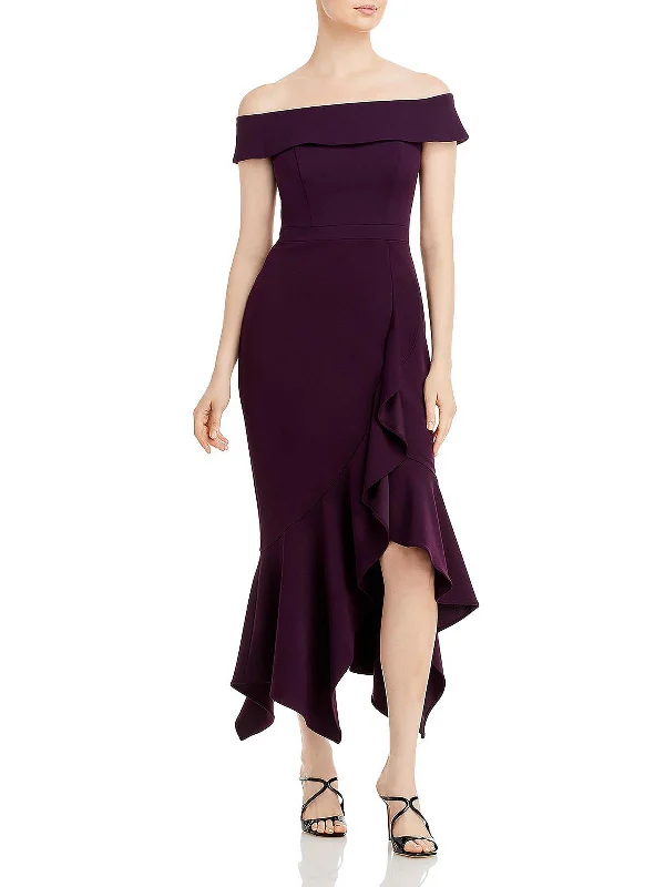 Must-have For Fashion Womens Off-The-Shoulder Midi Cocktail and Party Dress