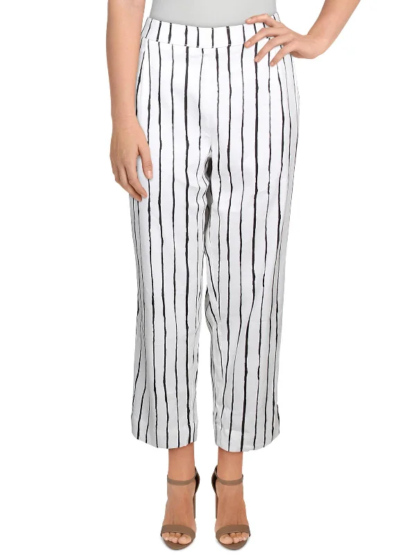 Lazy Home Womens Striped Pull On Pants